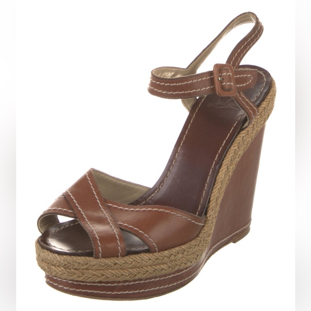 Christian Louboutin leather wedges - Picture 3 of 5